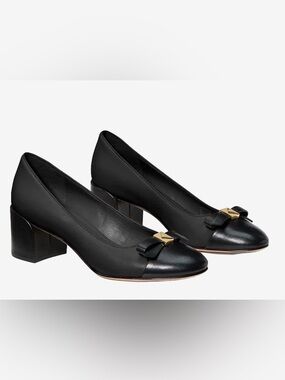 Kate Spade Deco Bow Ballet Pump Black Leather 9.5B NWT Classic Chic